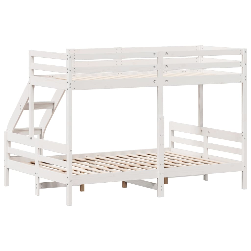 Bunk Bed without Mattress 80x200/140x200 cm White Solid Wood