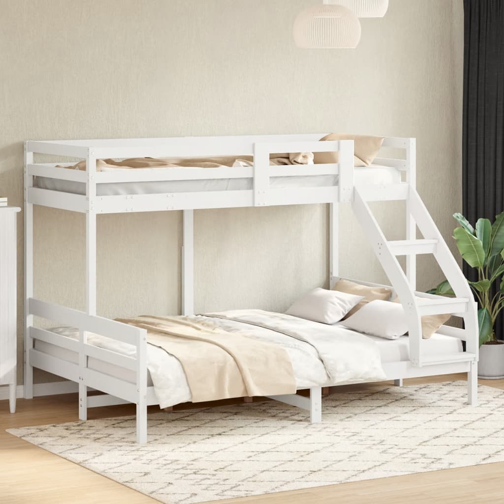Bunk Bed without Mattress 80x200/140x200 cm White Solid Wood