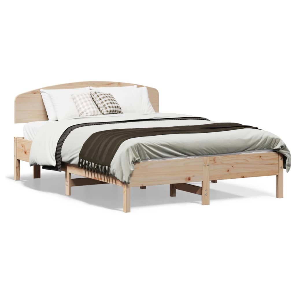 Bed Frame without Mattress 140x190 cm Solid Wood Pine