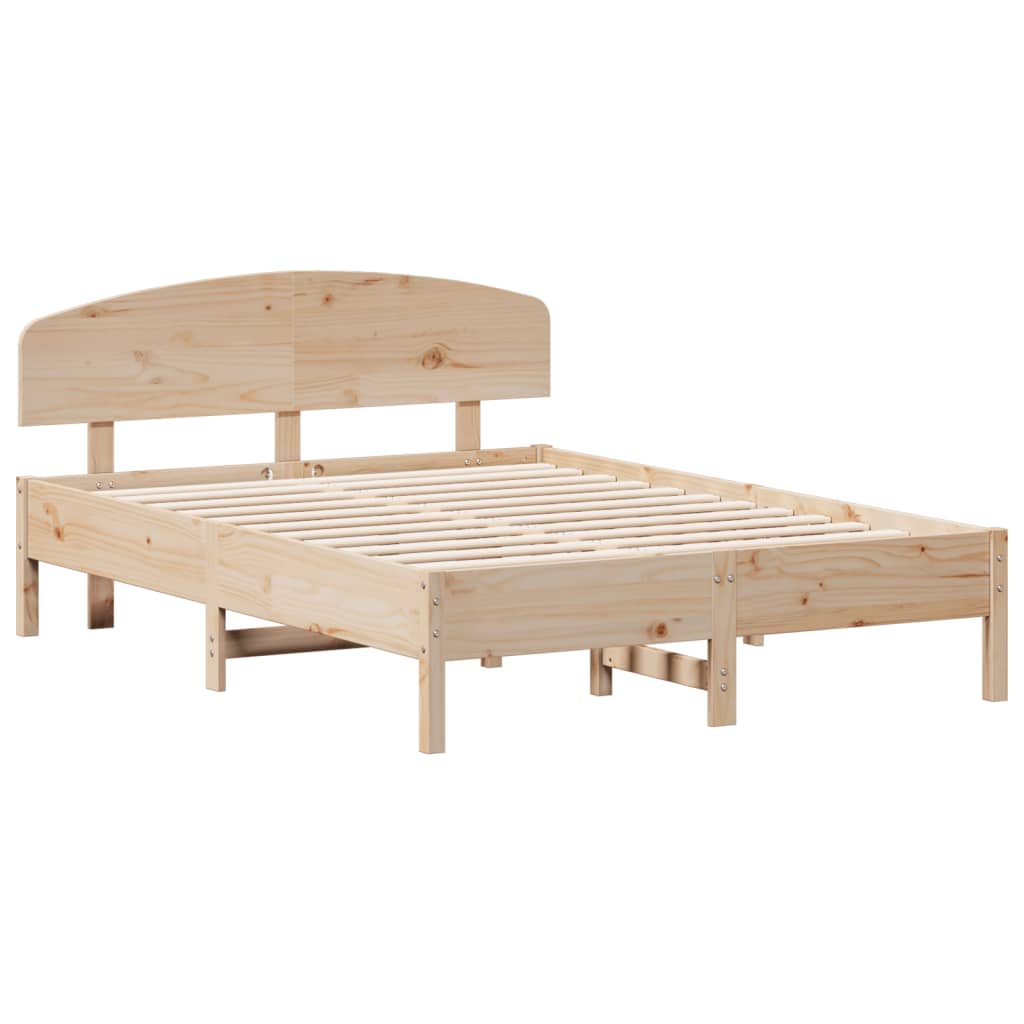 Bed Frame without Mattress 140x190 cm Solid Wood Pine
