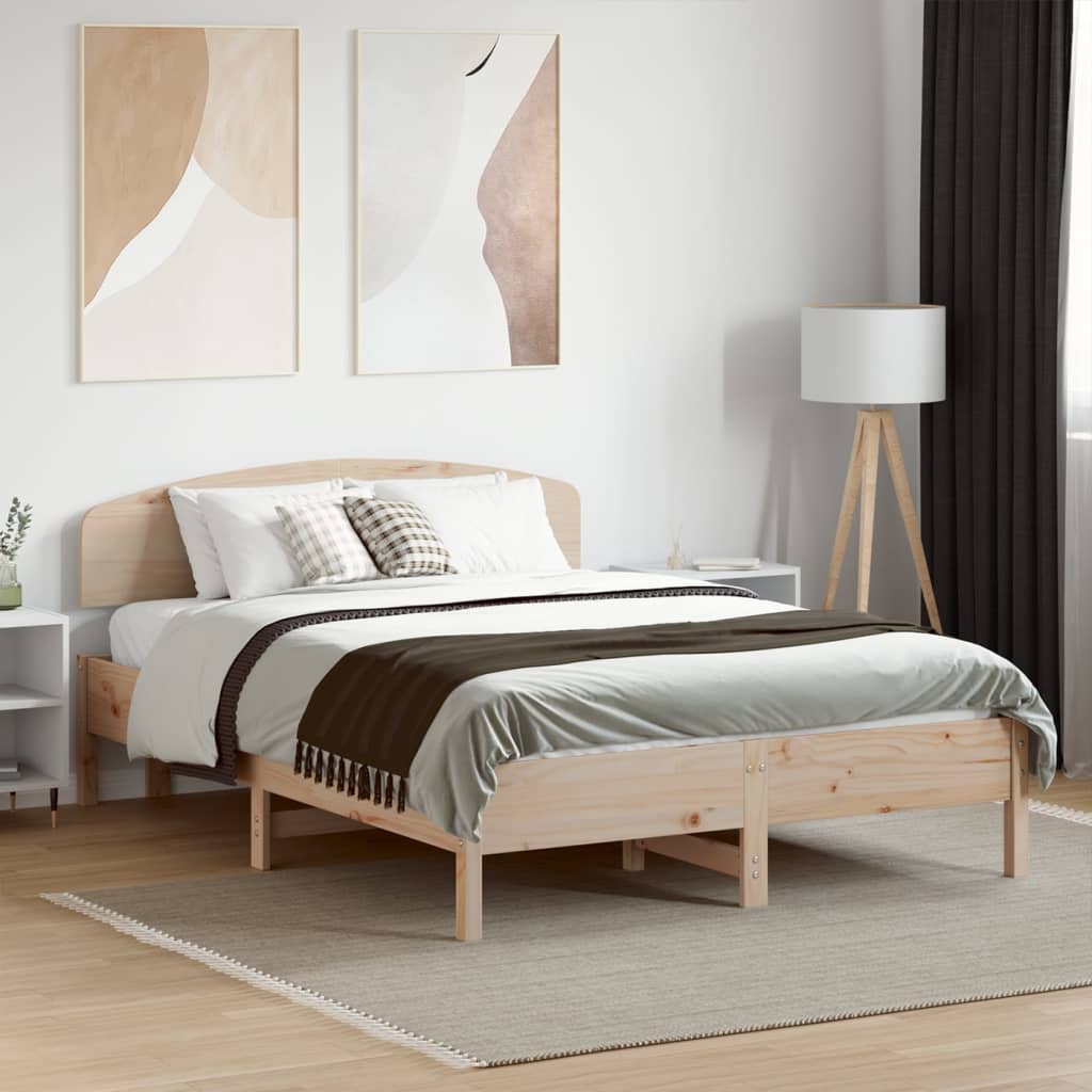 Bed Frame without Mattress 140x190 cm Solid Wood Pine