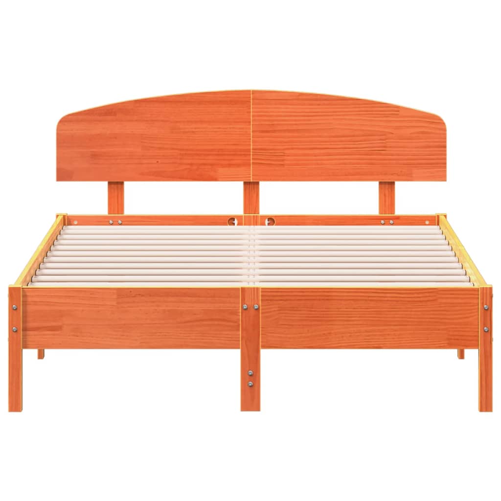 Bed Frame without Mattress Wax Brown 120x190 cm Small Double Solid Wood Pine