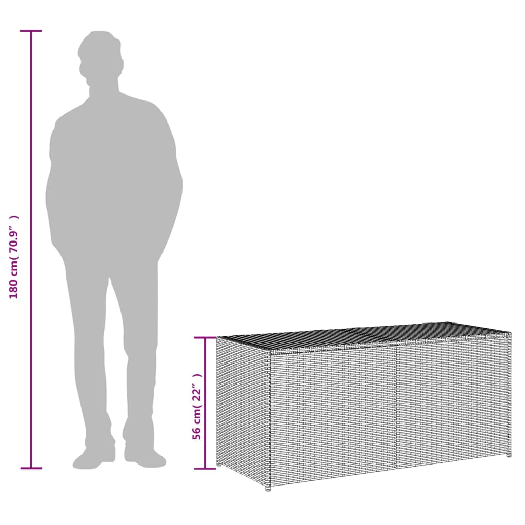 Outdoor Patio Poly Rattan 238L Garden Storage Box Cushion Boxes Cabinet Unit