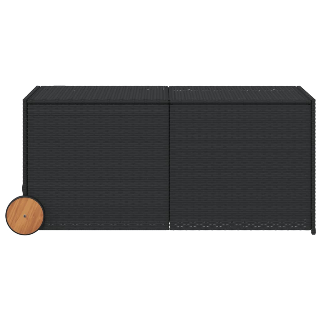 Outdoor Patio Poly Rattan 283L Garden Storage Box With Wheels Cushion Boxes