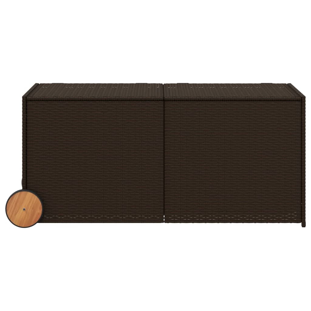 Outdoor Patio Poly Rattan 283L Garden Storage Box With Wheels Cushion Boxes