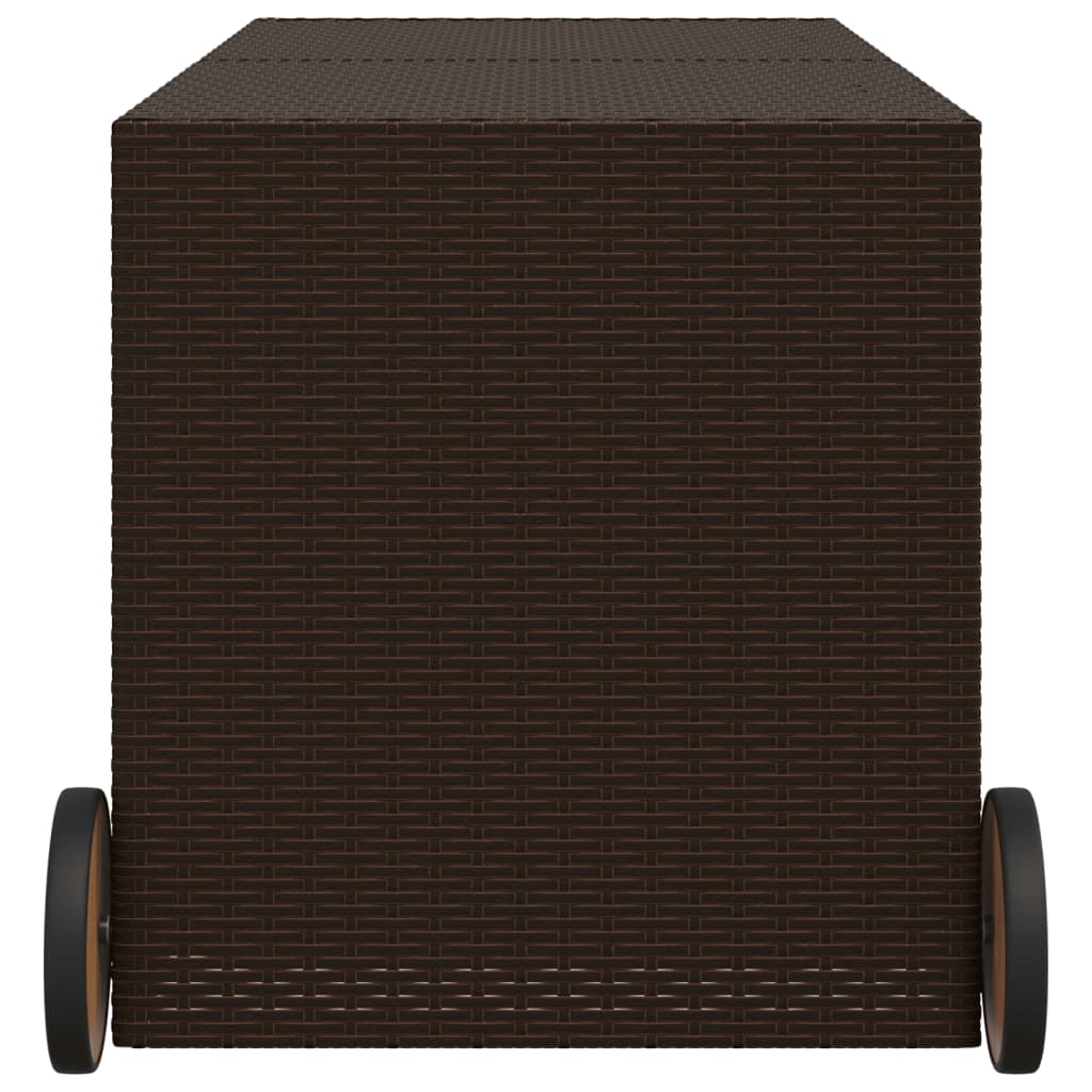 Outdoor Patio Poly Rattan 283L Garden Storage Box With Wheels Cushion Boxes