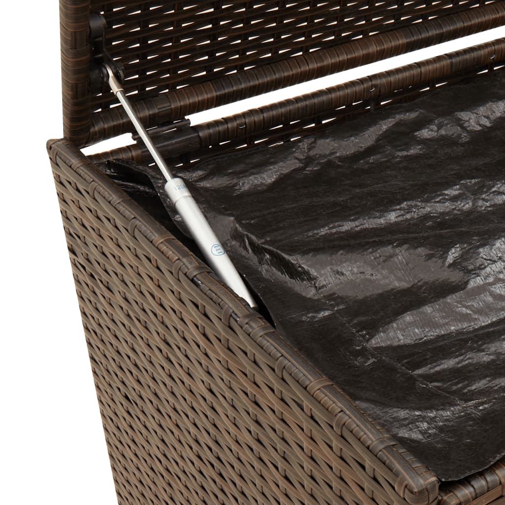 Outdoor Patio Poly Rattan 283L Garden Storage Box With Wheels Cushion Boxes