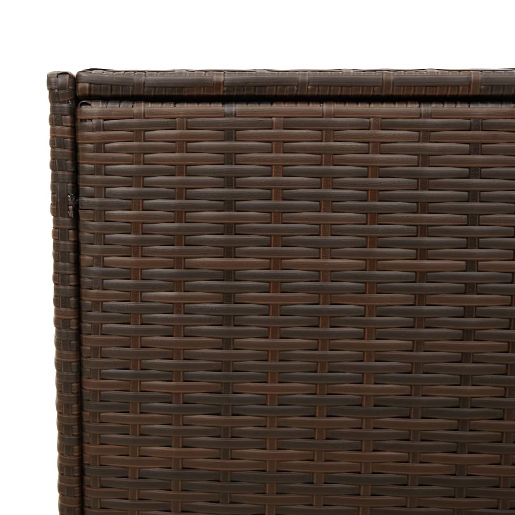 Outdoor Patio Poly Rattan 283L Garden Storage Box With Wheels Cushion Boxes