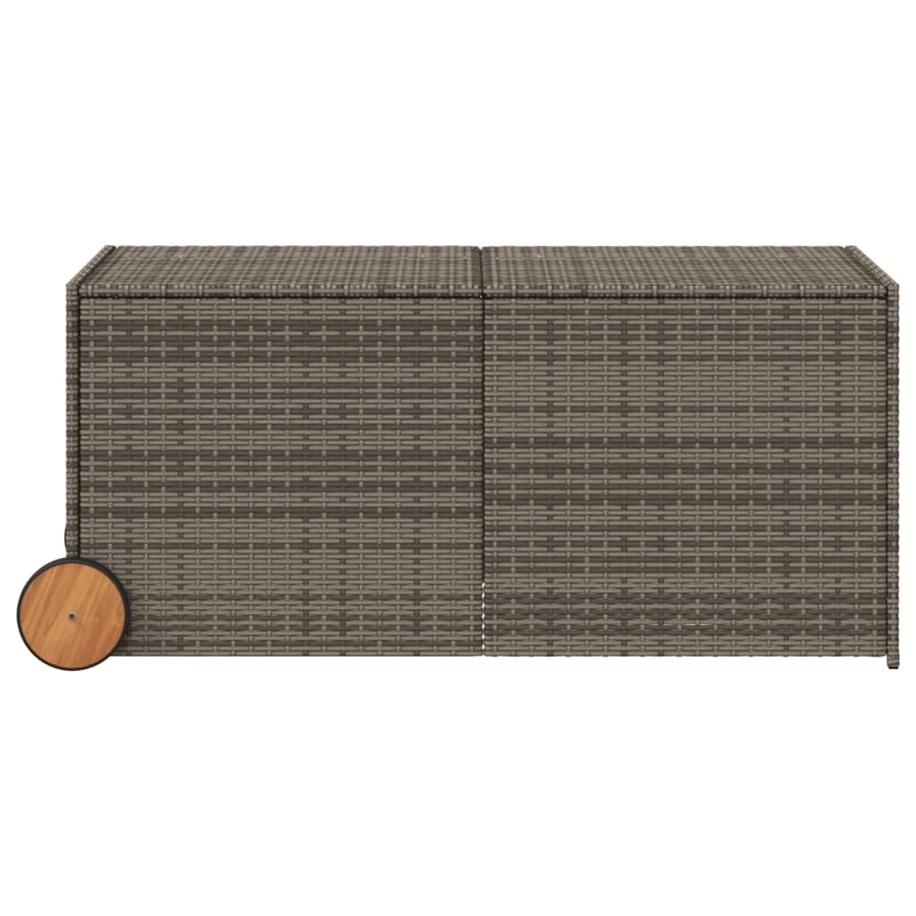Outdoor Patio Poly Rattan 283L Garden Storage Box With Wheels Cushion Boxes