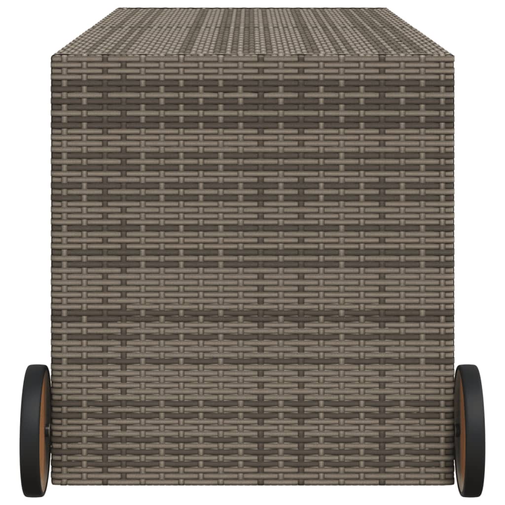 Outdoor Patio Poly Rattan 283L Garden Storage Box With Wheels Cushion Boxes