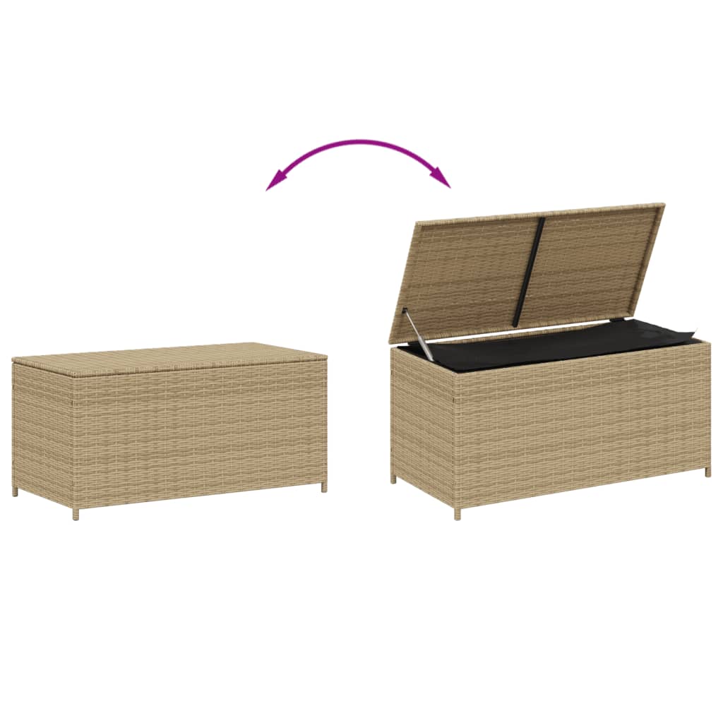 Outdoor Patio Poly Rattan 190L Garden Storage Box Cushion Boxes Cabinet Unit