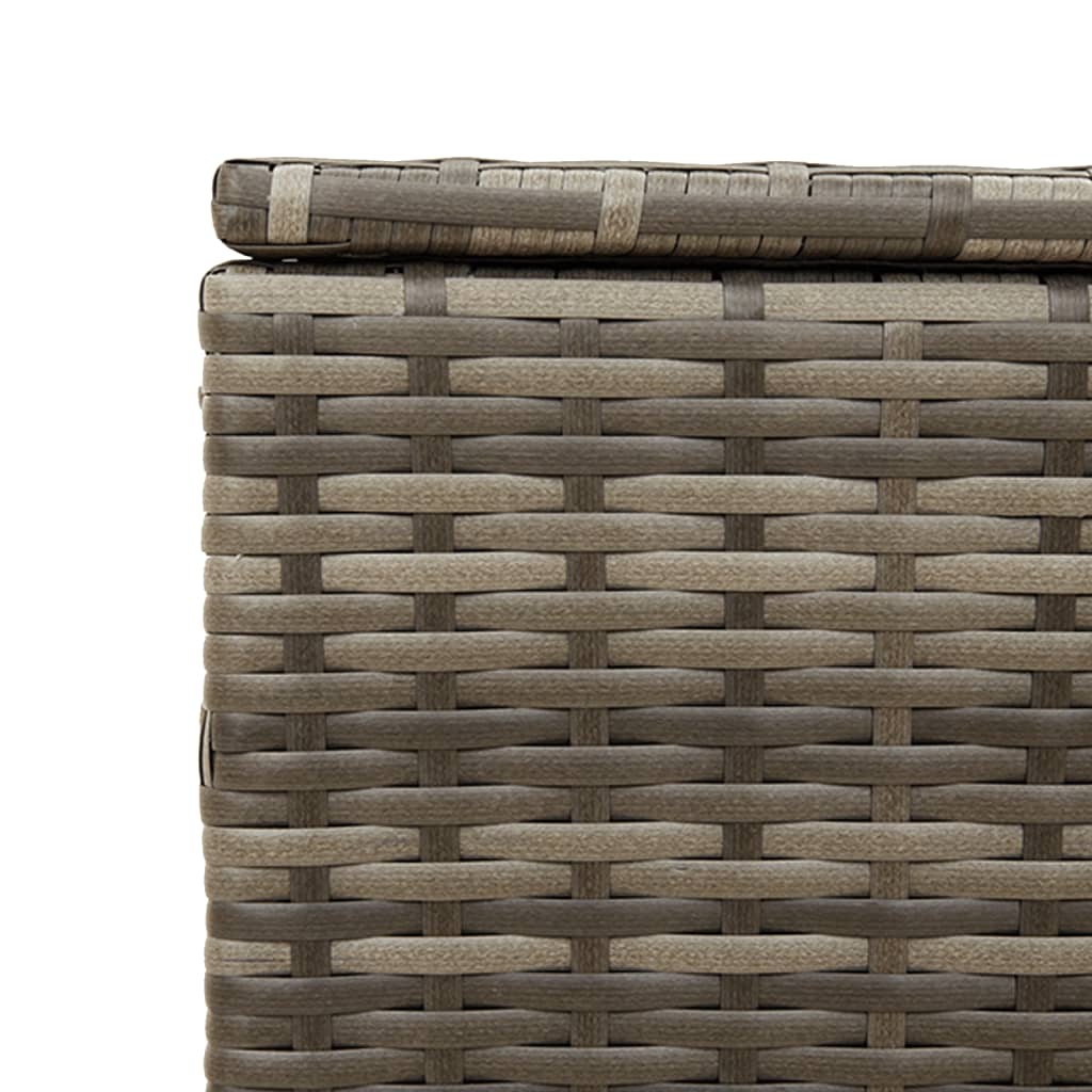 Outdoor Patio Poly Rattan 190L Garden Storage Box With Wheels Cushion Boxes
