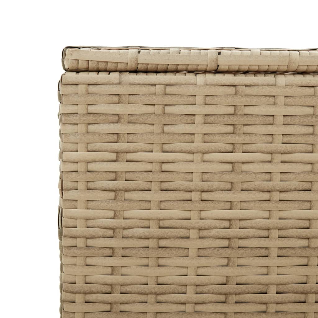 Outdoor Patio Poly Rattan 190L Garden Storage Box With Wheels Cushion Boxes
