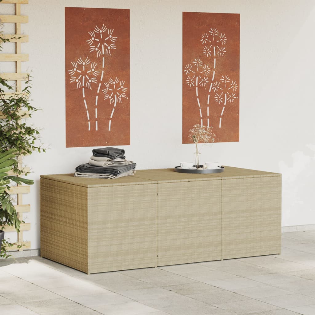 Outdoor Patio Poly Rattan Large Garden Storage Box Cushion Boxes Cabinet Unit