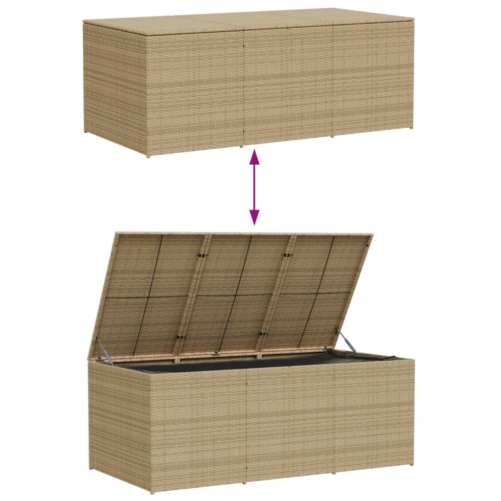 Outdoor Patio Poly Rattan Large Garden Storage Box Cushion Boxes Cabinet Unit
