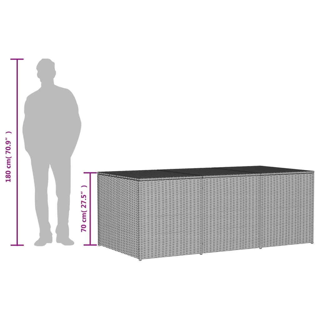Outdoor Patio Poly Rattan Large Garden Storage Box Cushion Boxes Cabinet Unit