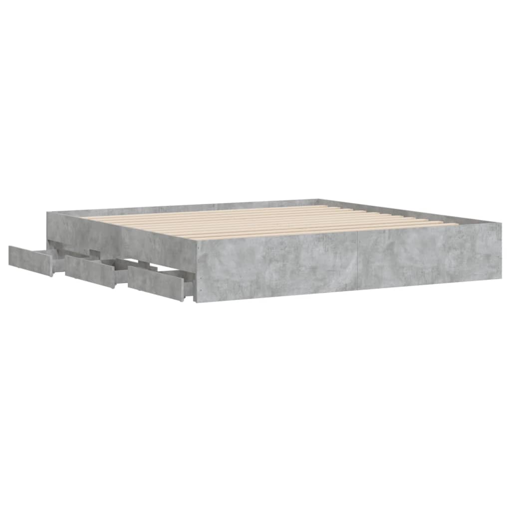 Modern Wooden Emperor Size 2m Bed Frame Base With Storage Drawers