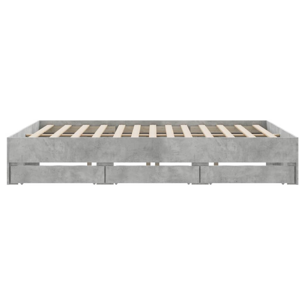 Modern Wooden Emperor Size 2m Bed Frame Base With Storage Drawers