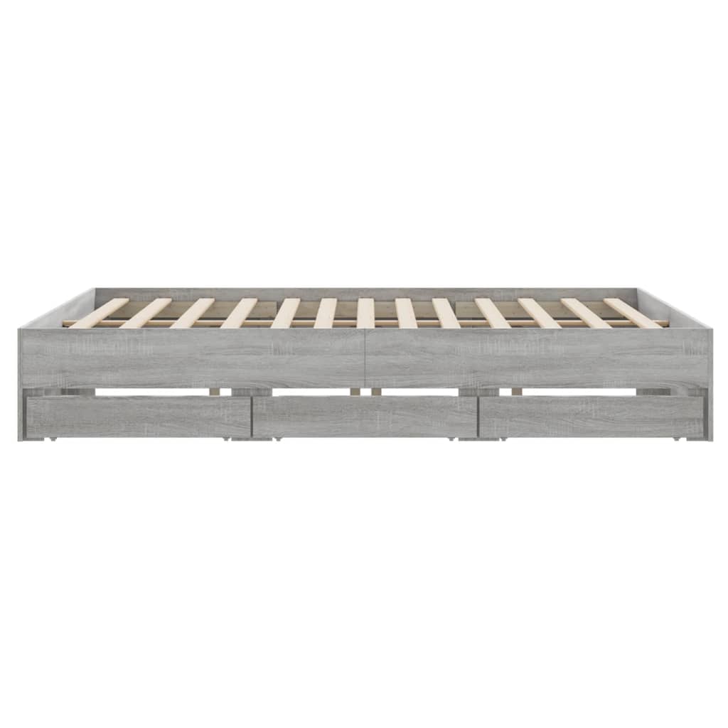Modern Wooden Emperor Size 2m Bed Frame Base With Storage Drawers