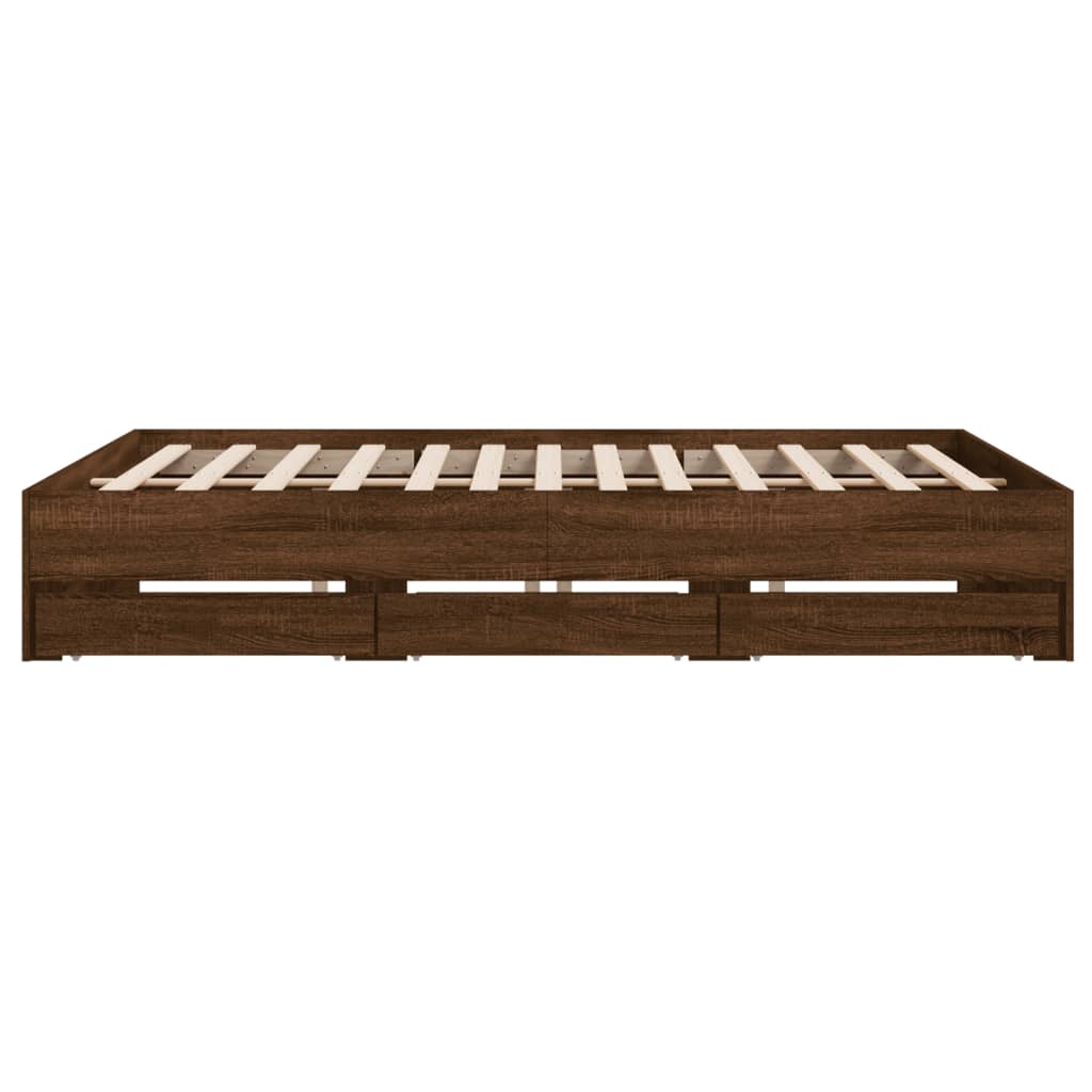Modern Wooden Emperor Size 2m Bed Frame Base With Storage Drawers