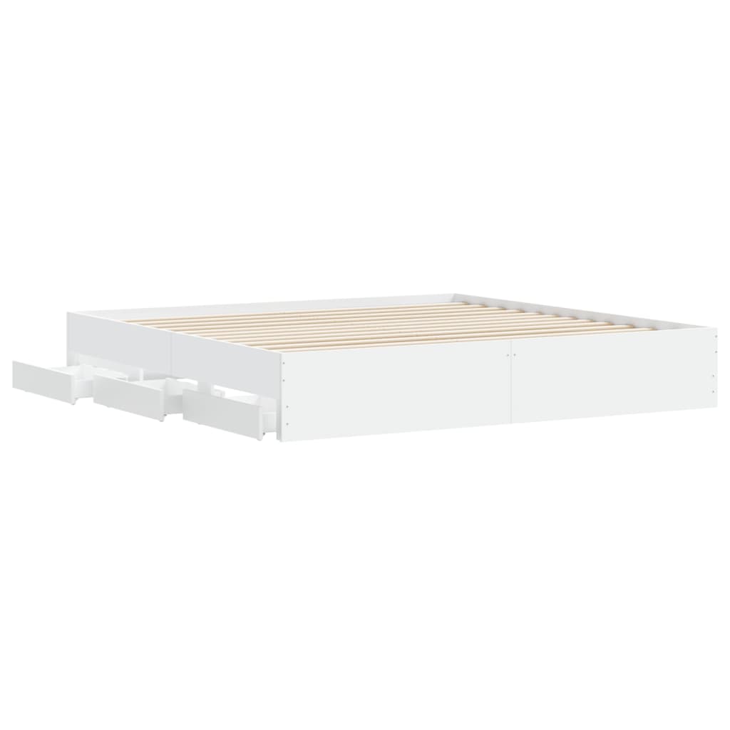 Modern Wooden Super King Size 1.8m Bed Frame Base With Storage Drawers