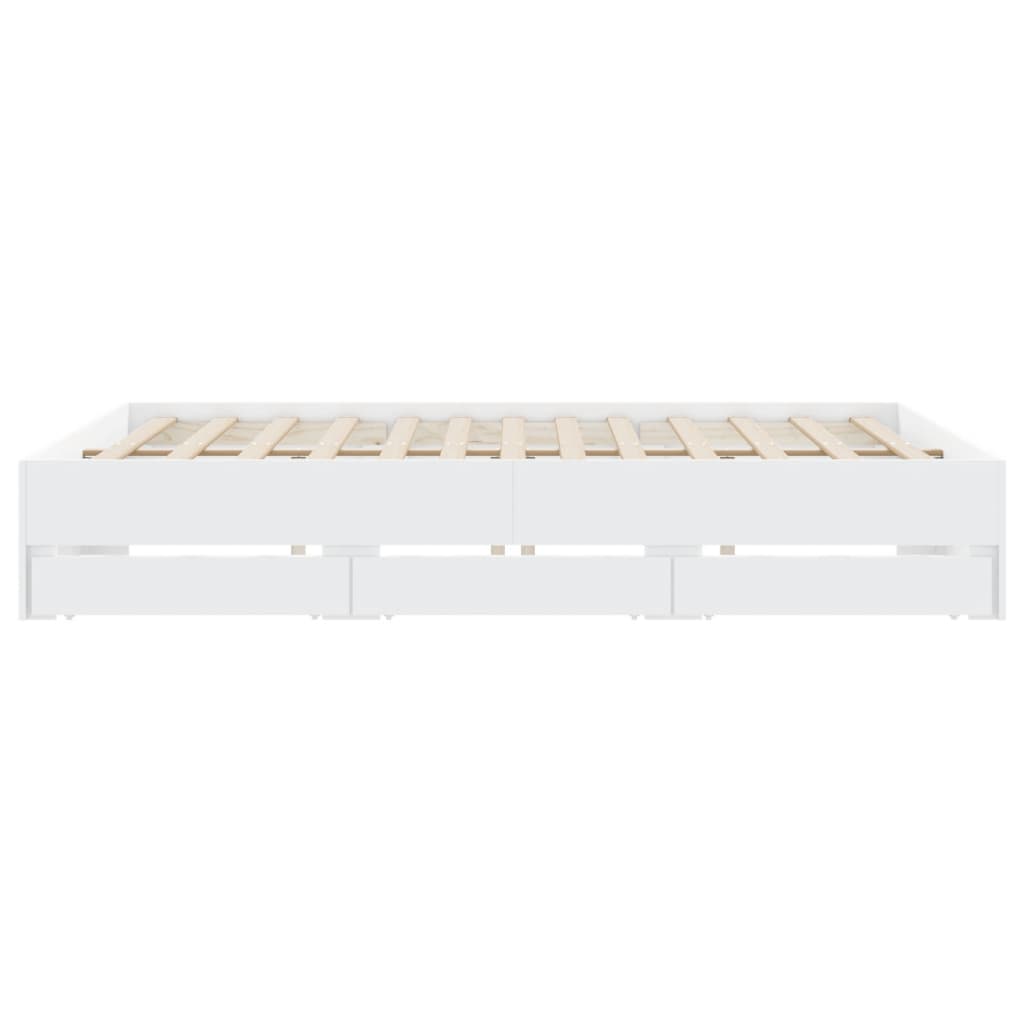 Modern Wooden Super King Size 1.8m Bed Frame Base With Storage Drawers