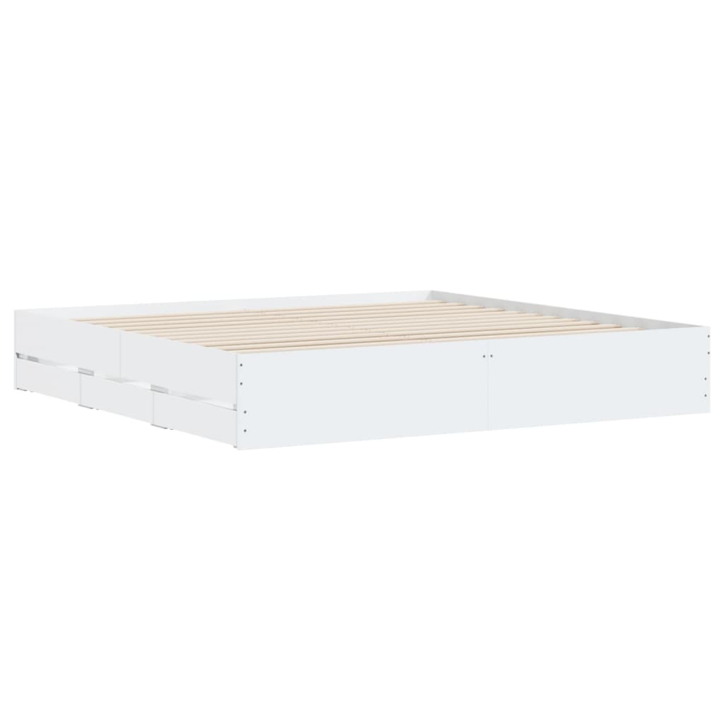 Modern Wooden Super King Size 1.8m Bed Frame Base With Storage Drawers
