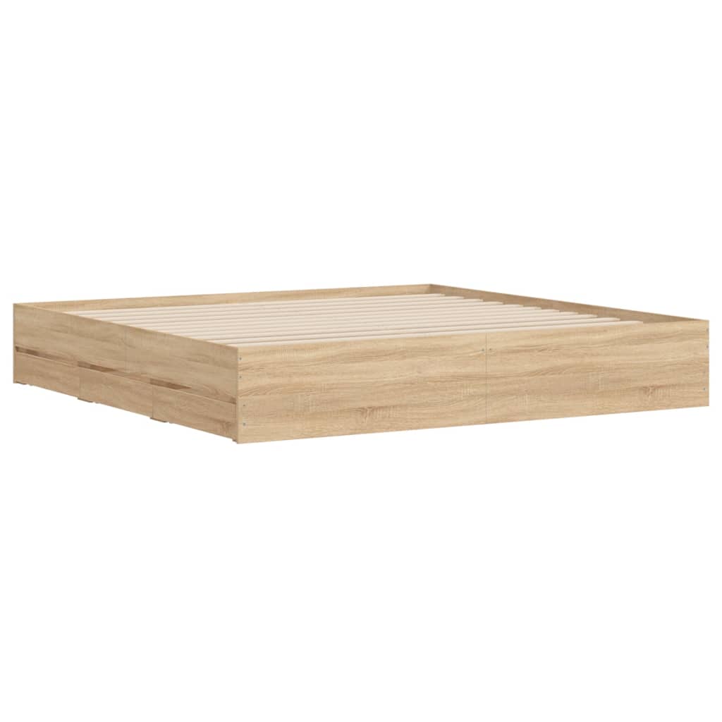Modern Wooden Super King Size 1.8m Bed Frame Base With Storage Drawers