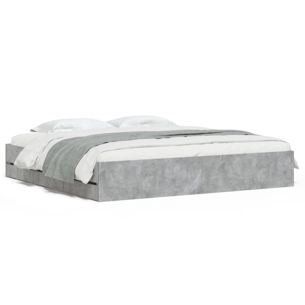 Modern Wooden Super King Size 1.8m Bed Frame Base With Storage Drawers