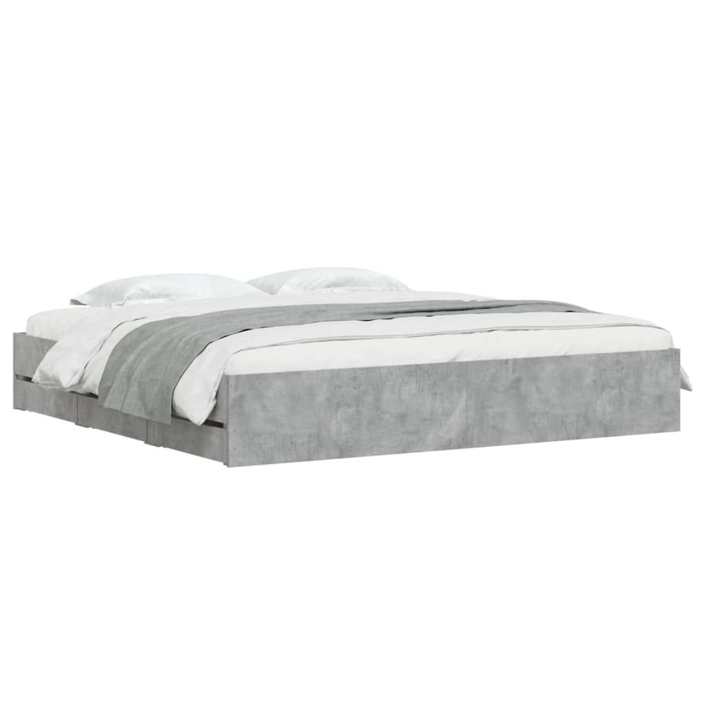 Modern Wooden Super King Size 1.8m Bed Frame Base With Storage Drawers