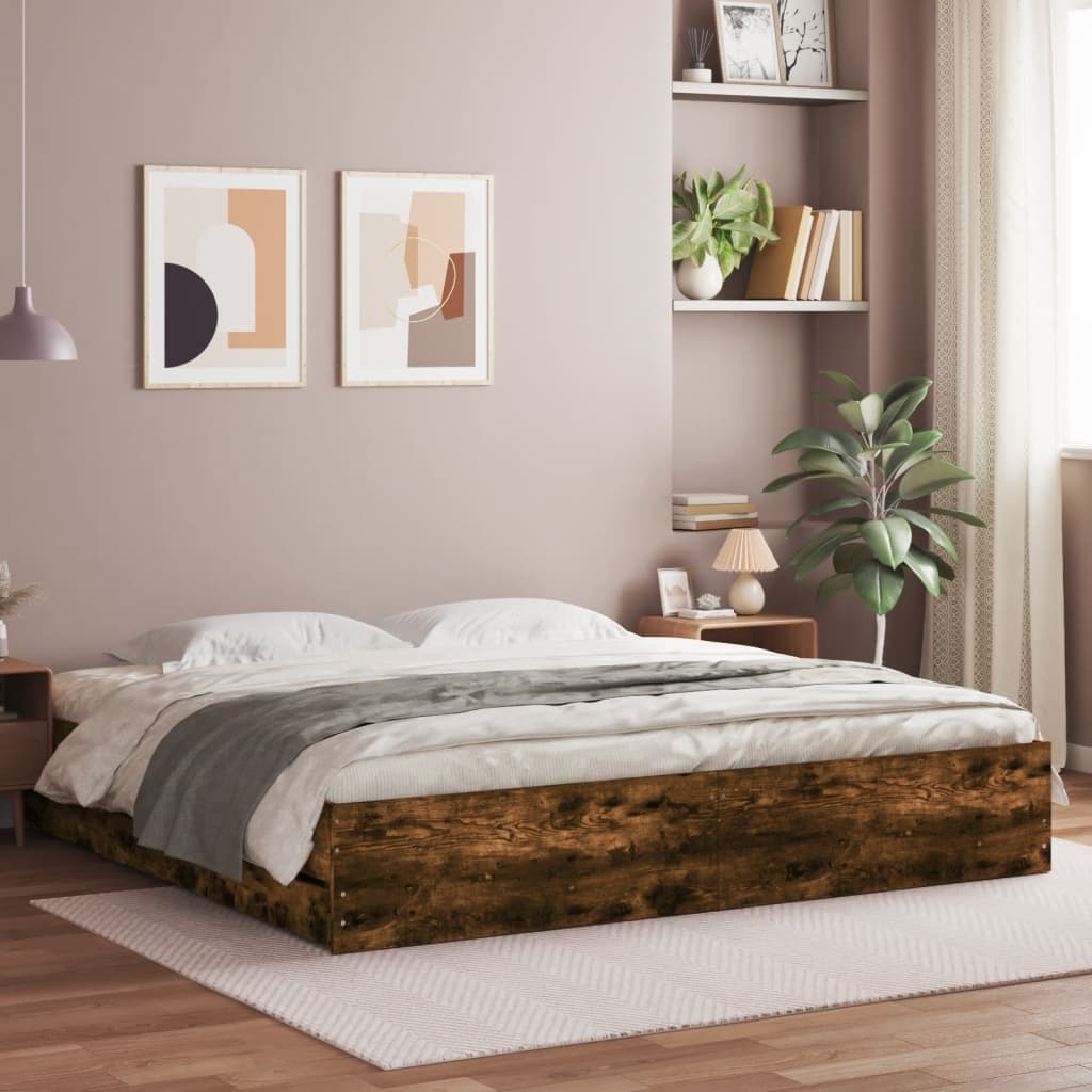 Modern Wooden Super King Size 1.8m Bed Frame Base With Storage Drawers