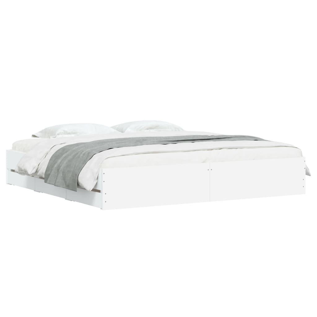 Modern Wooden Queen Size 160cm Bed Frame Base With Storage Drawers