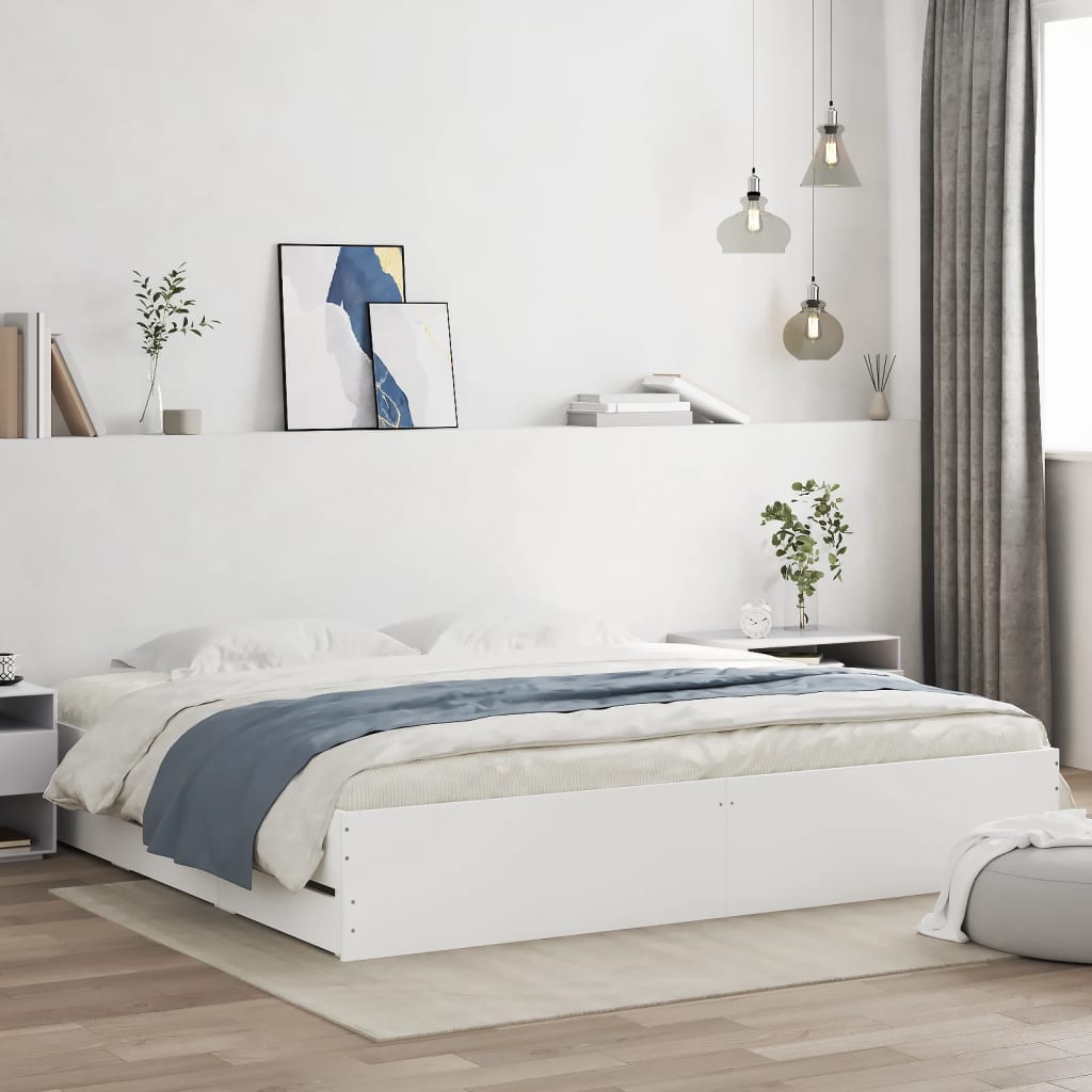 Modern Wooden Queen Size 160cm Bed Frame Base With Storage Drawers