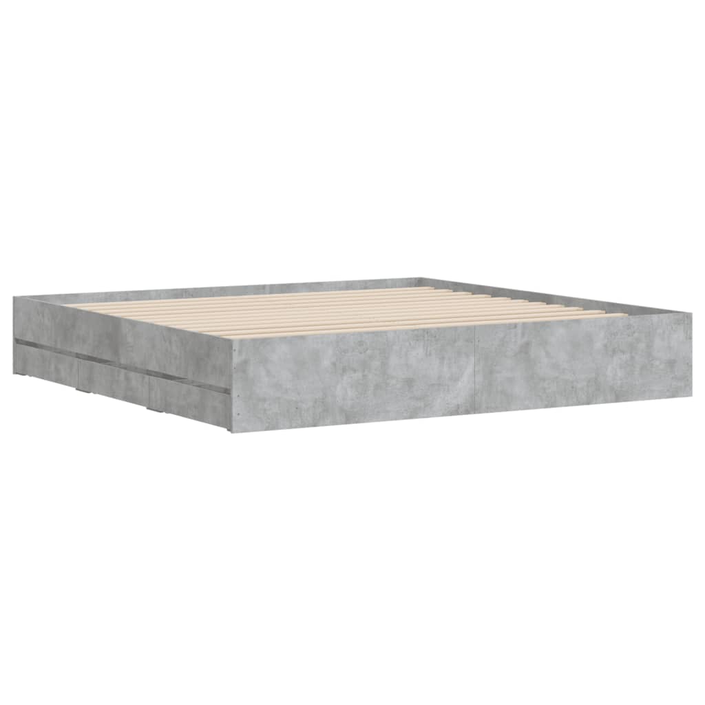Modern Wooden Queen Size 160cm Bed Frame Base With Storage Drawers