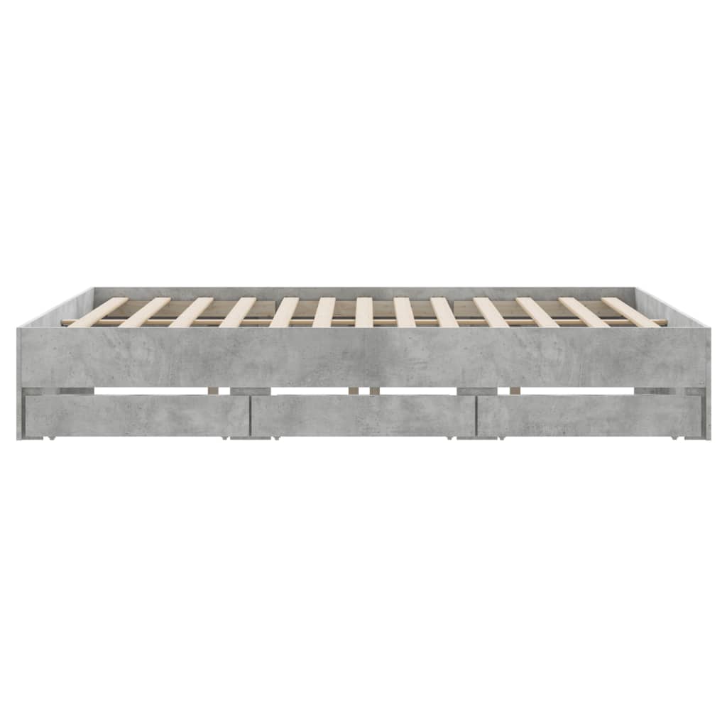 Modern Wooden Queen Size 160cm Bed Frame Base With Storage Drawers