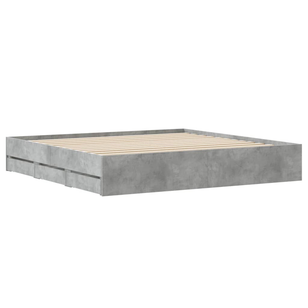 Modern Wooden Queen Size 160cm Bed Frame Base With Storage Drawers