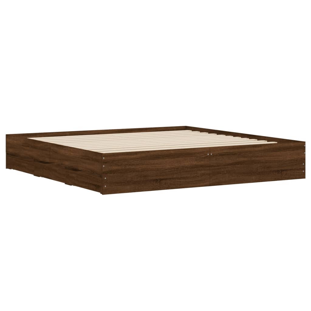 Modern Wooden Queen Size 160cm Bed Frame Base With Storage Drawers
