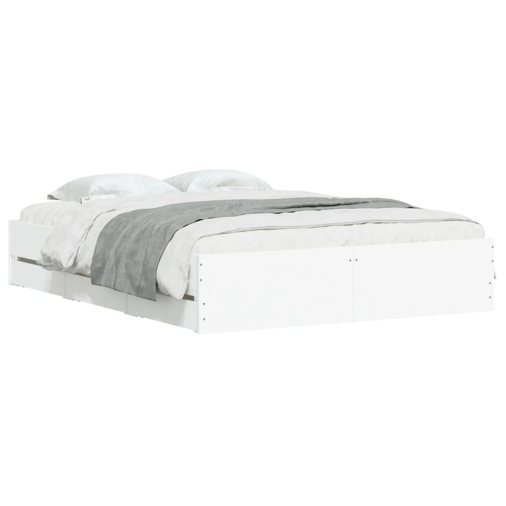 Modern Wooden King Size 150cm Bed Frame Base With Storage Drawers