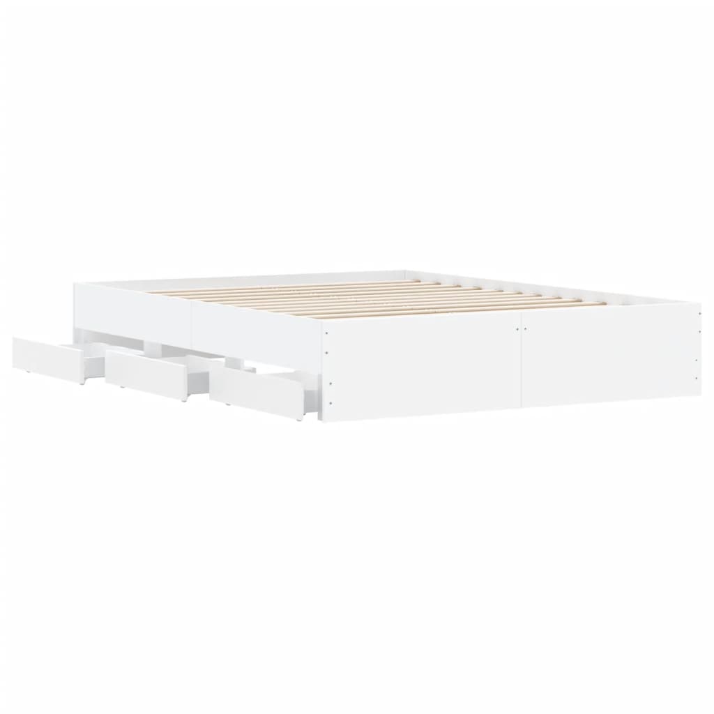 Modern Wooden King Size 150cm Bed Frame Base With Storage Drawers