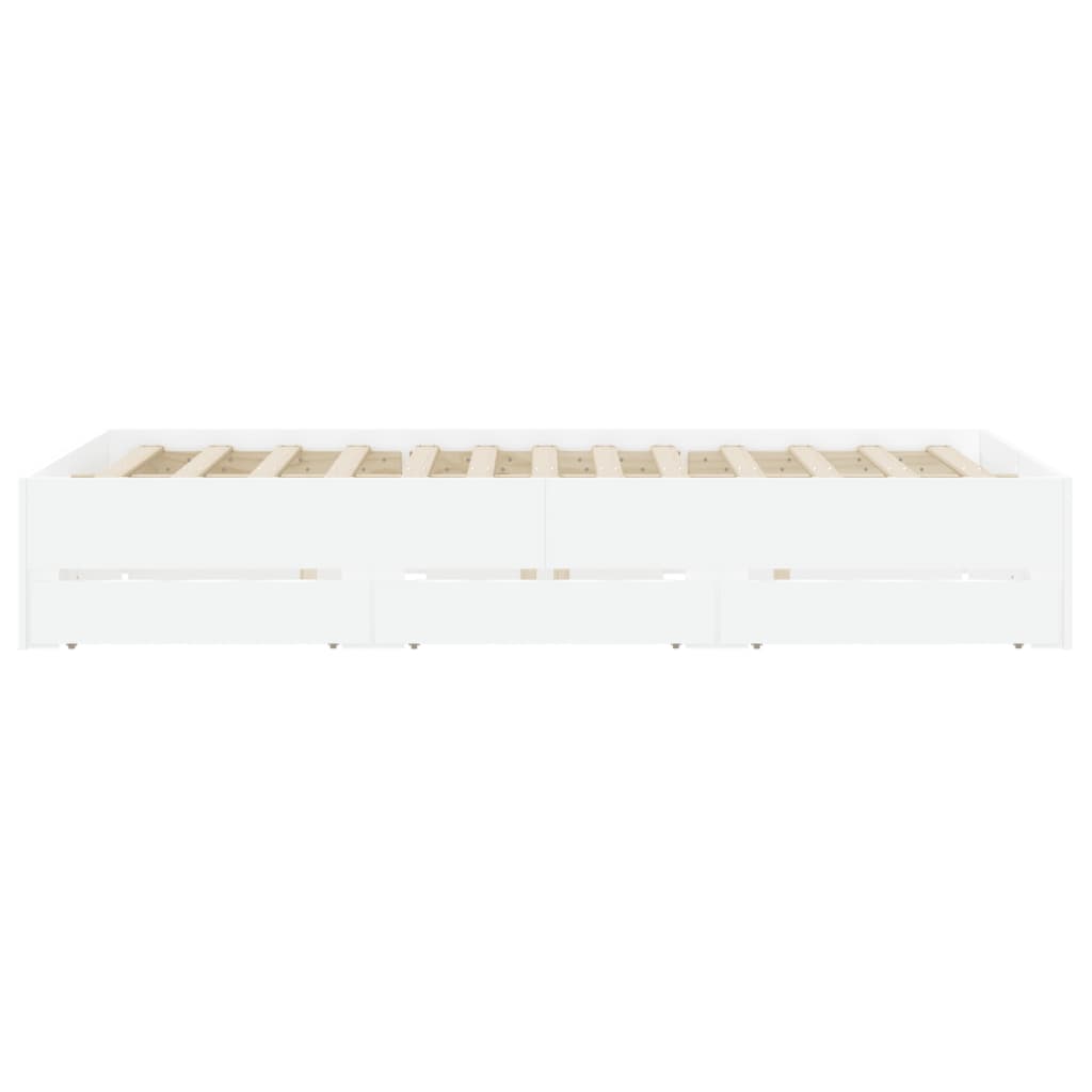 Modern Wooden King Size 150cm Bed Frame Base With Storage Drawers