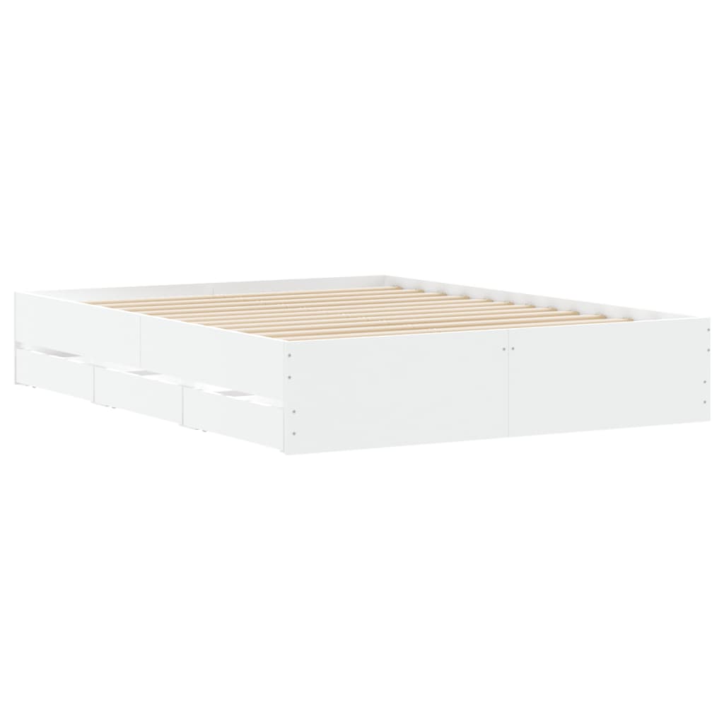 Modern Wooden King Size 150cm Bed Frame Base With Storage Drawers