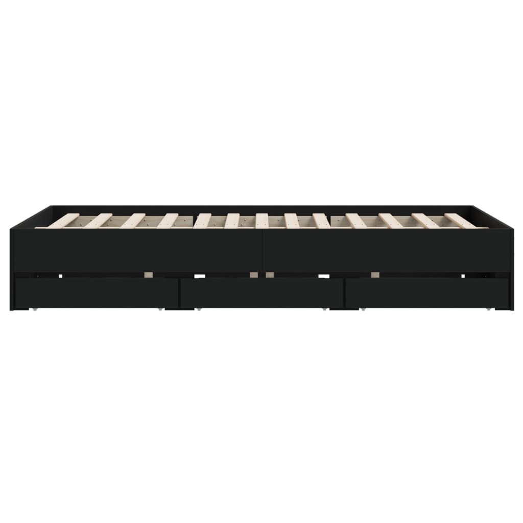 Modern Wooden King Size 150cm Bed Frame Base With Storage Drawers