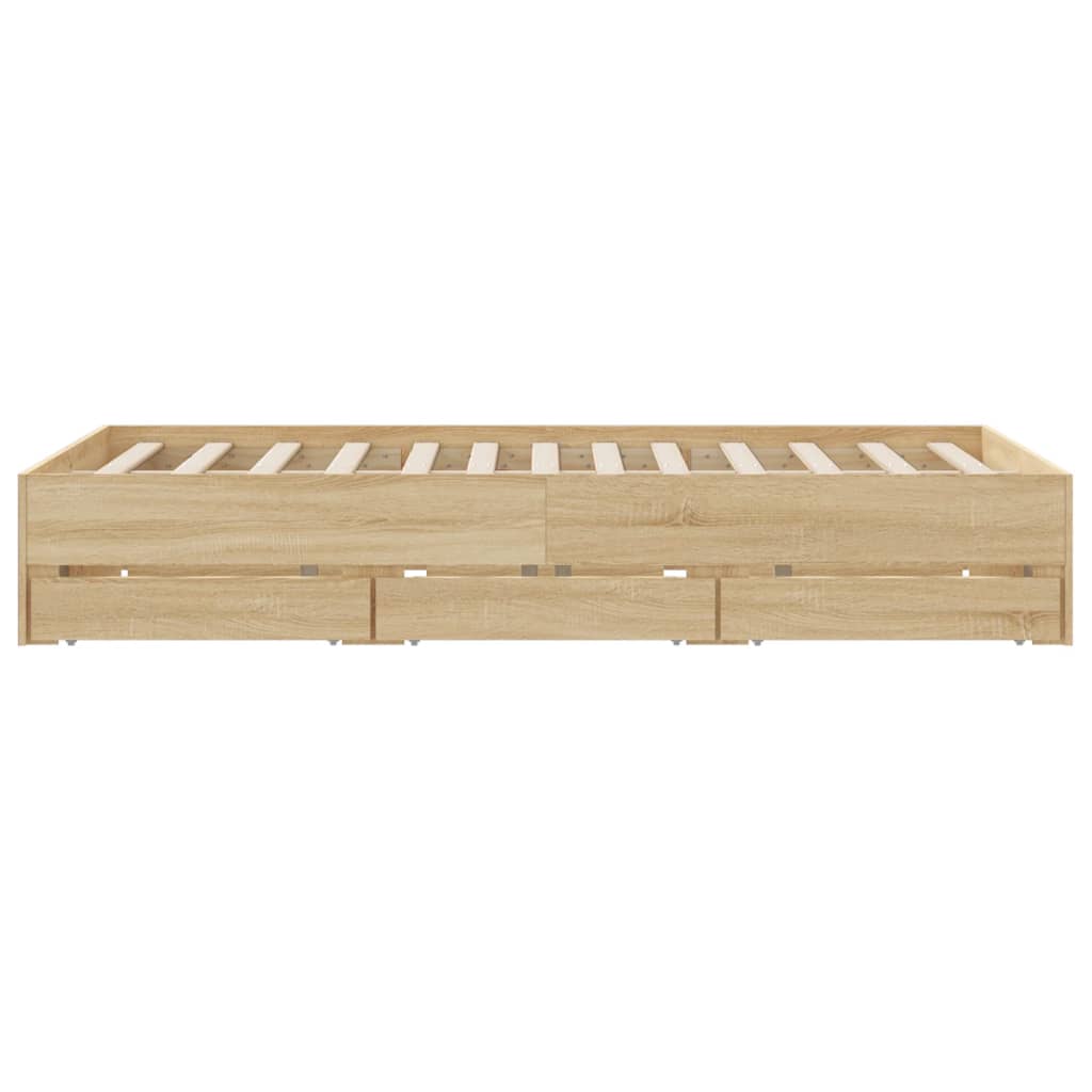 Modern Wooden King Size 150cm Bed Frame Base With Storage Drawers