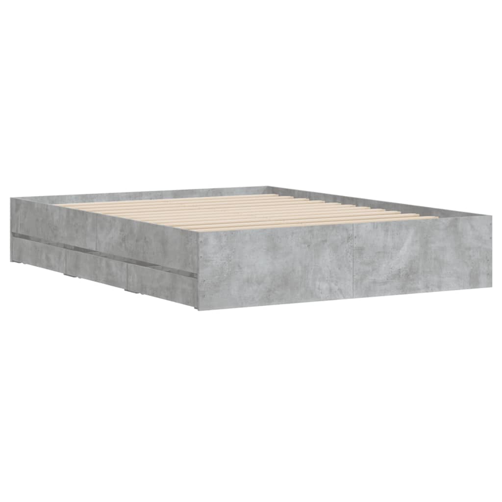 Modern Wooden King Size 150cm Bed Frame Base With Storage Drawers