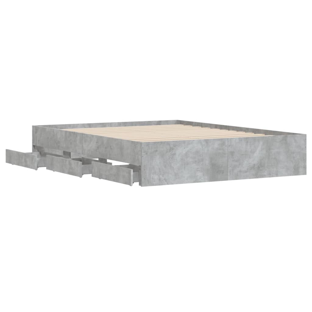 Modern Wooden King Size 150cm Bed Frame Base With Storage Drawers