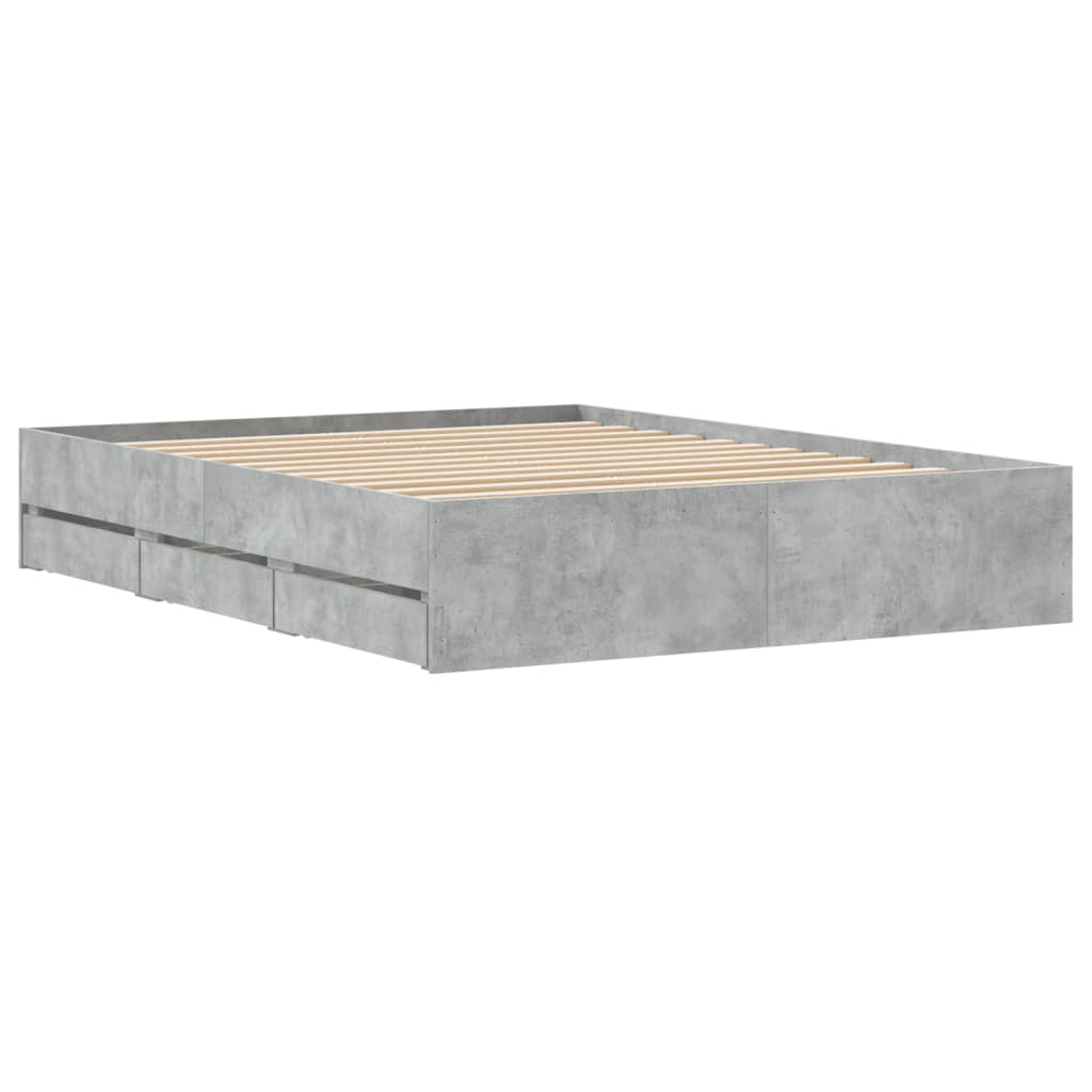 Modern Wooden King Size 150cm Bed Frame Base With Storage Drawers