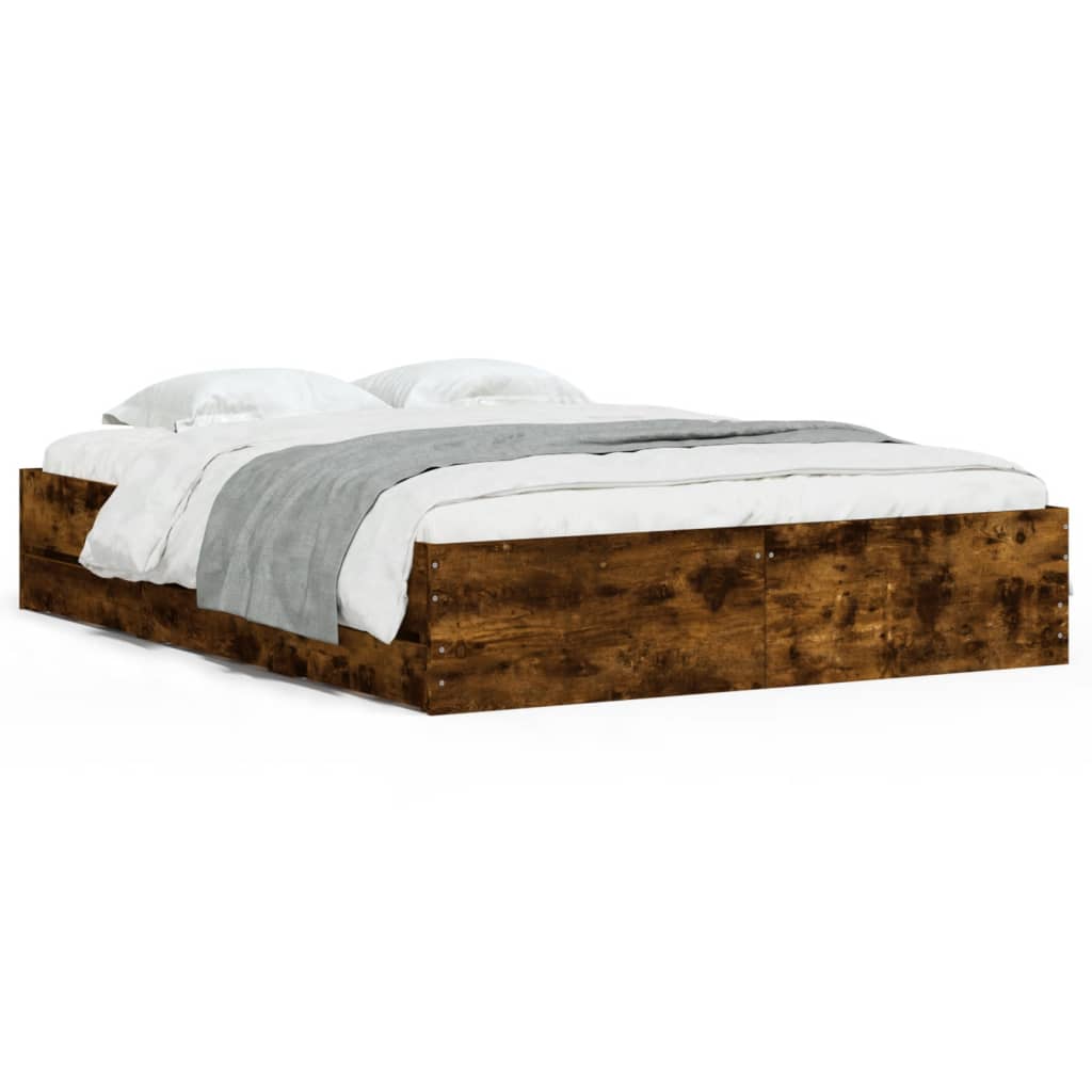 Modern Wooden King Size 150cm Bed Frame Base With Storage Drawers