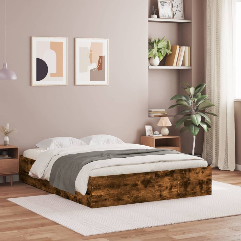 Modern Wooden King Size 150cm Bed Frame Base With Storage Drawers