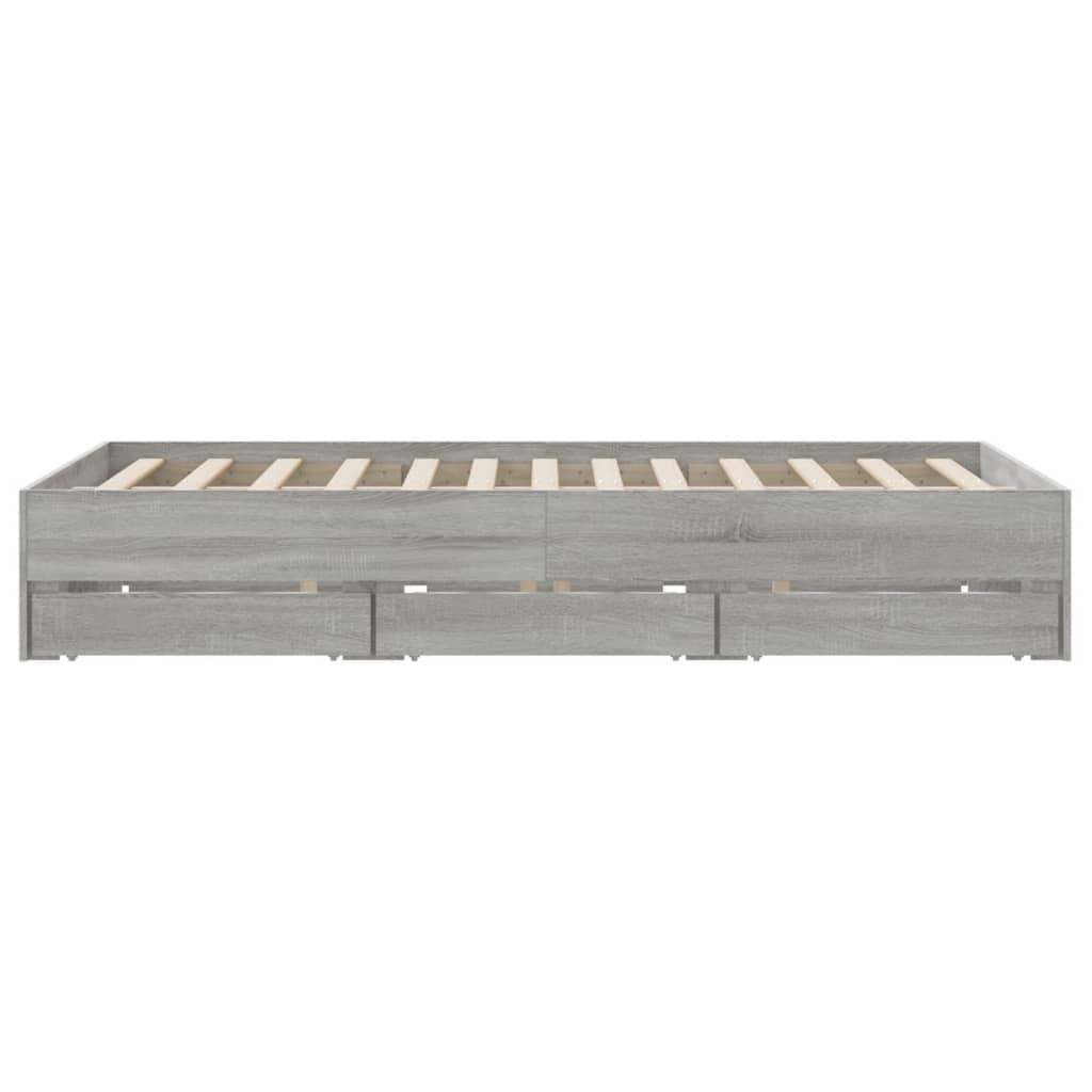 Modern Wooden King Size 150cm Bed Frame Base With Storage Drawers