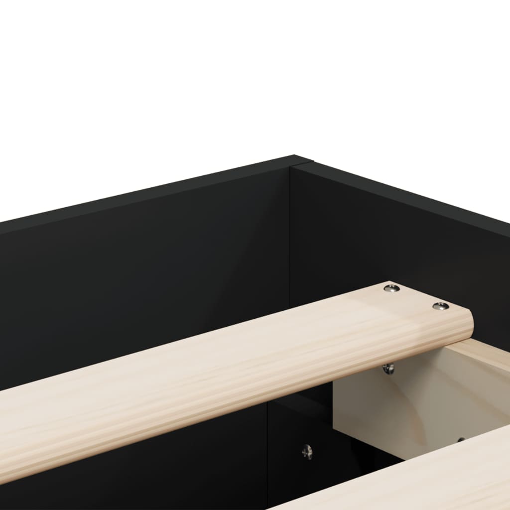 Bed Frame with Drawers without Mattress Black 120x200 cm